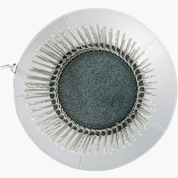 kate spade new york::Spaced Out Silver Embellished Leather UFO Handbag::NEW:: - Picture 3 of 6